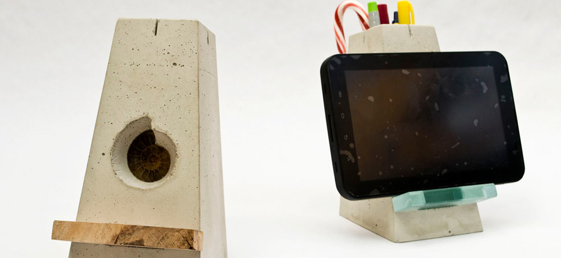 Tablet Stand Made Out of Concrete