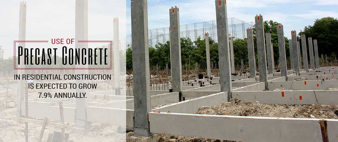 Precast concrete products expected to grow annually. 