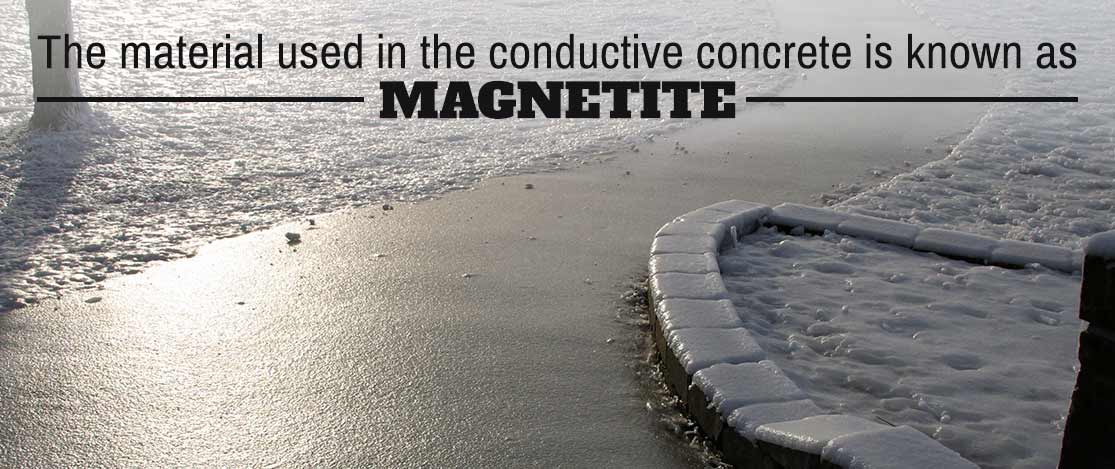 the material used in conductive concrete is known as magnetite