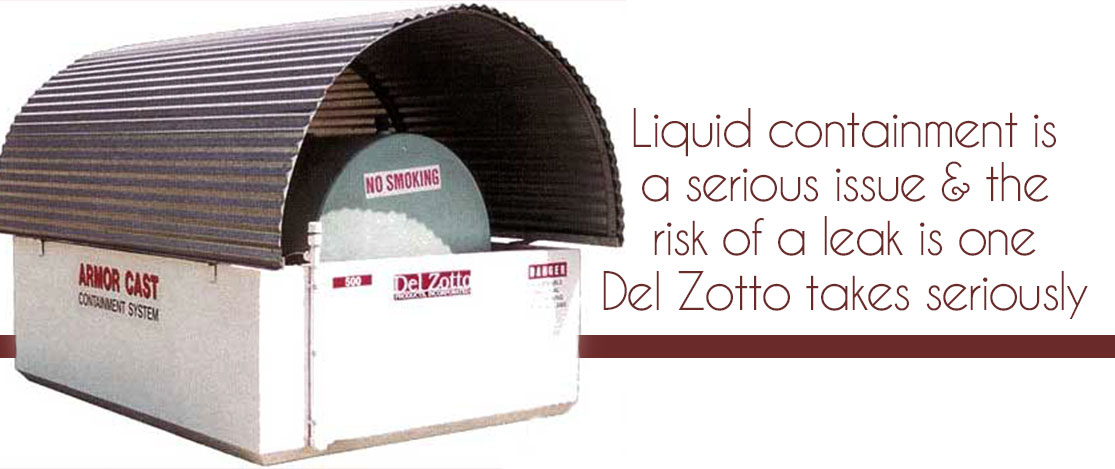 Concrete containment unit from Del Zotto Products.